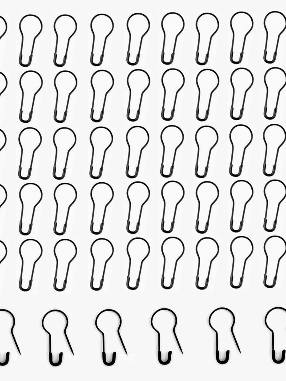 500Pcs Black Safety Pins 0.8" Metal Bulb Pins Gourd Pin Clothing Tag Pins Calaba